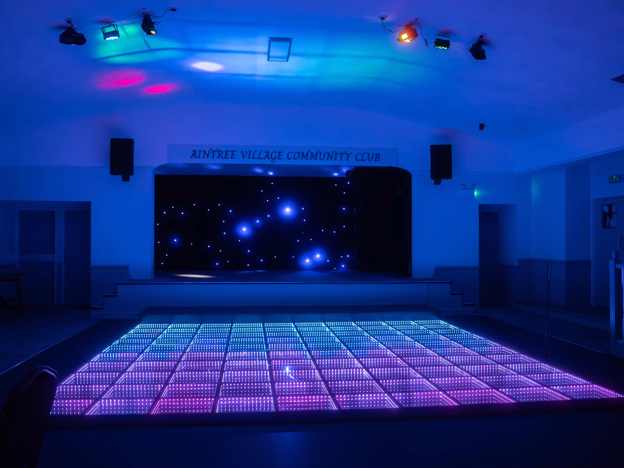 Aintree Village Community Club - Function Room with LED Dancefloor & Stage